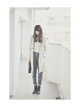 「A.P.C.（アーペーセー）のアイテム（その他アウター）」を使った、EAKさん（レディース・168cm）の冬コーディネート