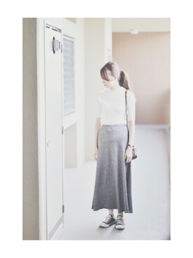 「PLAIN CLOTHING（プレーンクロージング）のアイテム（スカート）」を使った、EAKさん（レディース・168cm）の秋コーディネート