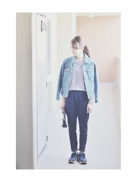 「A.P.C.（アーペーセー）のアイテム（ブルゾン）」を使った、EAKさん（レディース・168cm）の秋コーディネート