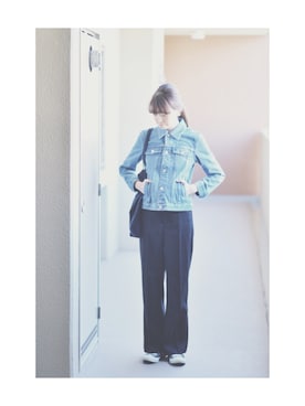 「A.P.C.（アーペーセー）のアイテム（ブルゾン）」を使った、EAKさん（レディース・168cm）の秋コーディネート