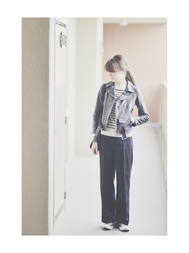 「united arrows」｜「アイテム（モッズコート）」を使った、EAKさん（レディース・168cm）の秋コーディネート