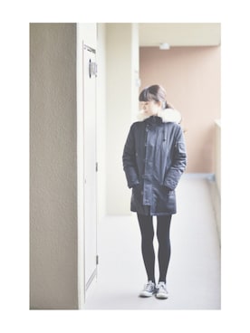 「A.P.C.（アーペーセー）のアイテム（ブルゾン）」を使った、EAKさん（レディース・168cm）の冬コーディネート