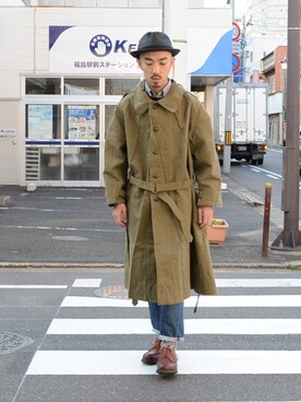 「Paraboot」｜「アイテム（ミリタリージャケット）」を使った、FUNS_FUKUSHIMAさん（メンズ・171cm）の秋コーディネート