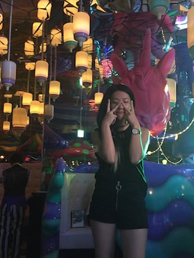 「UNIF（ユニフ）のアイテム（パンツ）」を使った、misheさん（レディース・169cm）の夏コーディネート