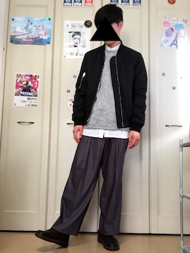 「MELLOW（メロー）のアイテム」を使った、ぽよさん（メンズ・172cm）の春コーディネート