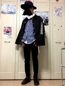 「CONVERSE（コンバース）のアイテム（ナイロンジャケット）」を使った、ぽよさん（メンズ・172cm）の春コーディネート