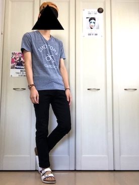 「TOMMY（トミー）のアイテム（帽子）」を使った、ぽよさん（メンズ・172cm）の夏コーディネート