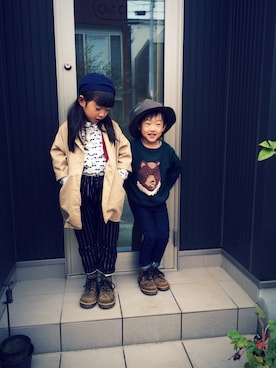 「Dr. Martens（ドクターマーチン）のアイテム」を使った、EYEさん（キッズ・120cm）の秋コーディネート