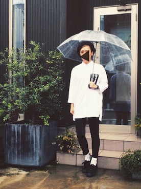 「アイテム（長傘）」を使った、EYEさん（レディース・160cm）の夏コーディネート