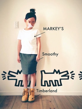 「アイテム（スカート）」を使った、EYEさん（キッズ・130cm）の秋コーディネート