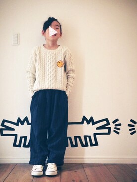 「アイテム（スニーカー）」を使った、EYEさん（キッズ・130cm）の秋コーディネート