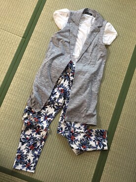「アイテム（セットアップ、ホワイト系）」を使った、りんりんりんさん（レディース・160cm）の夏コーディネート