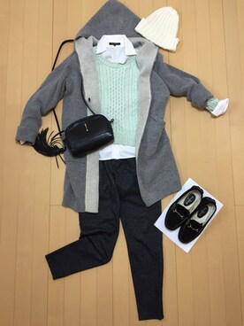 「UNTITLED（アンタイトル）のアイテム（帽子）」を使った、りんりんりんさん（レディース・160cm）の冬コーディネート