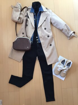 「grove（グローブ）のアイテム（トレンチコート）」を使った、りんりんりんさん（レディース・160cm）の冬コーディネート