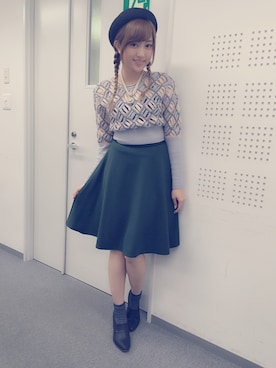「EGOIST（エゴイスト）のアイテム（レッグウェア）」を使った、菊地亜美さん（レディース・164cm）の冬コーディネート