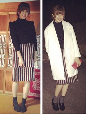 「GROWZE（グローゼ）のアイテム」を使った、菊地亜美さん（レディース・164cm）の冬コーディネート