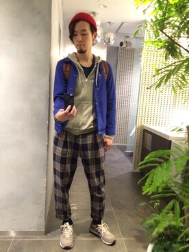 「アイテム（ナイロンジャケット）」を使った、木下光治さん（メンズ・180cm・20代）の秋コーディネート