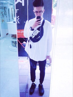 「NIKE(ナイキ)のアイテム(ショルダーバッグ)」を使った、DAYANGさん(メンズ・175cm)の夏コーディネート