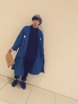 「UNIVERSAL OVERALL（ユニバーサルオーバーオール）のアイテム（その他アウター）」を使った、Inoue Tatsuyaさん（メンズ・174cm）の秋コーディネート