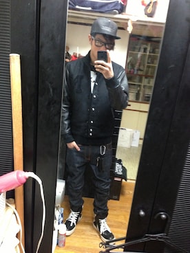 「NEW ERA（ニューエラ）のアイテム（スタジャン）」を使った、りょーたさん（メンズ・172cm）の夏コーディネート