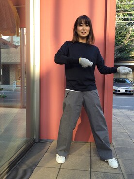 「ヤングアンドオルセン」｜「アイテム（パンツ）」を使った、hahaさん（レディース・157cm）の秋コーディネート