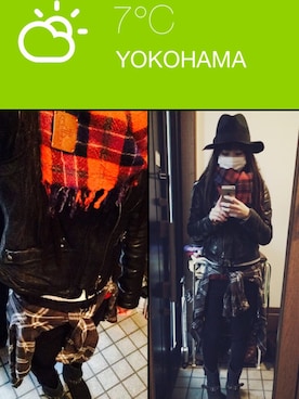 「goa（ゴア）のアイテム（ライダースジャケット）」を使った、Sa---eeさん（レディース・157cm）の春コーディネート