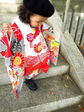 「七五三」｜「アイテム（ハンチング/ベレー帽）」を使った、ucaaさん（キッズ・90cm）の秋コーディネート