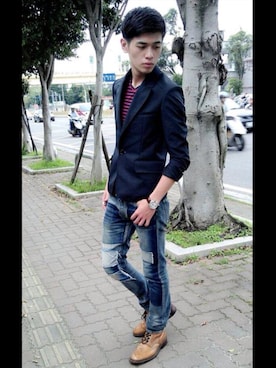 「Loake（ローク）のアイテム（ブーツ）」を使った、Glendan Linさん（メンズ・176cm）の夏コーディネート