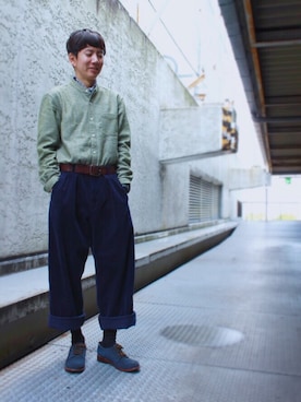 「JUNRED（ジュンレッド）のアイテム（パンツ）」を使った、tmkさん（メンズ・168cm）の冬コーディネート