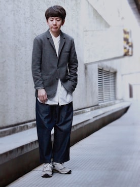 「JUNRED（ジュンレッド）のアイテム（トップス）」を使った、tmkさん（メンズ・168cm）の冬コーディネート