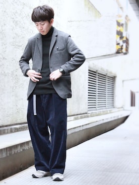 「JUNRED（ジュンレッド）のアイテム（トップス）」を使った、tmkさん（メンズ・168cm）の冬コーディネート