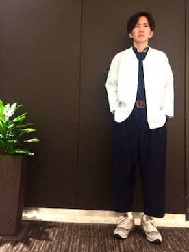 「JUNRED（ジュンレッド）のアイテム（パンツ）」を使った、tmkさん（メンズ・168cm）の春コーディネート