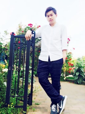 「JEANS MATE（ジーンズメイト）のアイテム（スラックス）」を使った、ＪＩＮさん（メンズ・166cm）の春コーディネート