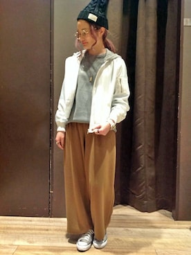 「ワッフル」｜yukiさん（レディース・158cm）の冬コーディネート