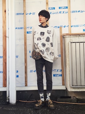 「スウェット×シャツ」｜キョツさん（レディース・165cm）の秋コーディネート