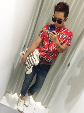「CABANE de ZUCCa（カバンドズッカ）のアイテム（その他シューズ）」を使った、kateさん（メンズ・172cm）の夏コーディネート