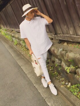 「Marc by Marc Jacobs（マークバイマークジェイコブス）のアイテム（トートバッグ）」を使った、kateさん（メンズ・172cm）の夏コーディネート