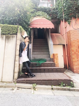 「TOPMAN（トップマン）のアイテム（ライダースジャケット）」を使った、kateさん（メンズ・175cm）の夏コーディネート