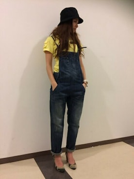 「TYPE BLUE（タイプブルー）のアイテム（サロペット/オーバーオール）」を使った、浅野ゆきさん（レディース・158cm）の春コーディネート
