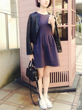 「キャンバスシューズ」｜「アイテム（ワンピース/ドレス）」を使った、Ayaさん（レディース・172cm）の春コーディネート