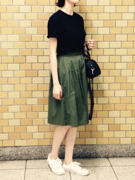 「SKAGEN（スカーゲン）のSkagen 'Ancher' Chronograph Leather Strap Watch, 40mm（アナログ腕時計）」を使った、Ayaさん（レディース・172cm）の夏コーディネート