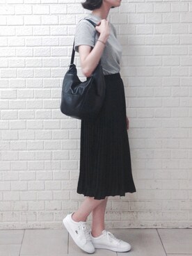 「SKAGEN（スカーゲン）のSkagen 'Ancher' Chronograph Leather Strap Watch, 40mm（アナログ腕時計）」を使った、Ayaさん（レディース・172cm）の夏コーディネート