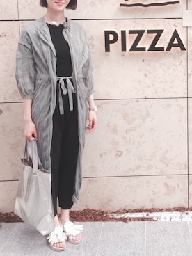 「タッセル」｜「アイテム（その他アウター）」を使った、Ayaさん（レディース・173cm）の夏コーディネート