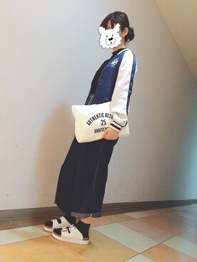 「RETRO GIRL（レトロガール）のアイテム（スタジャン）」を使った、△ちさん（レディース・163cm）の春コーディネート