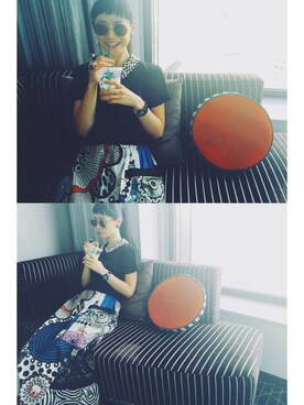 「ALBEROBELLO（アルベロベロ）のアイテム」を使った、IZUMI さん（レディース・161cm）の夏コーディネート