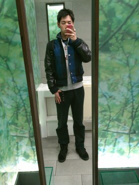 「SWAGGER（スワッガー）のアイテム（スニーカー）」を使った、仁宏さん（メンズ・178cm）の冬コーディネート