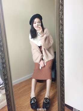 「NOのアイテム（その他アウター）」を使った、咻马马さん（レディース・162cm）の秋コーディネート