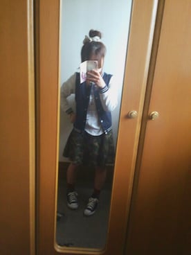 「archives（アルシーヴ）のアイテム（スタジャン）」を使った、ach.さん（レディース・155cm）の春コーディネート