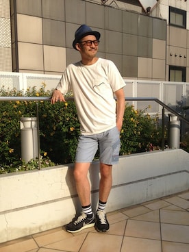 「TYPE BLUE（タイプブルー）のアイテム（帽子）」を使った、Junichiさん（メンズ・179cm）の春コーディネート