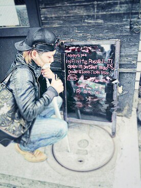 「AZUL（アズール）のアイテム（キャップ）」を使った、Kaiさん（メンズ・167cm）の冬コーディネート